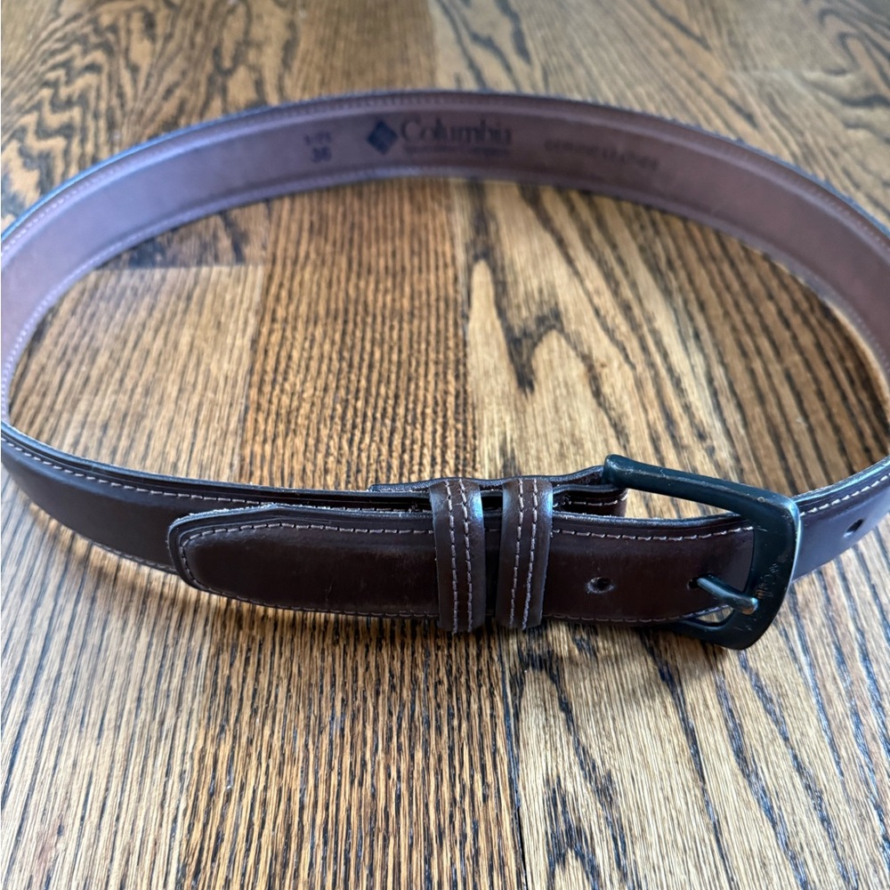 Columbia brown leather men’s belt 36